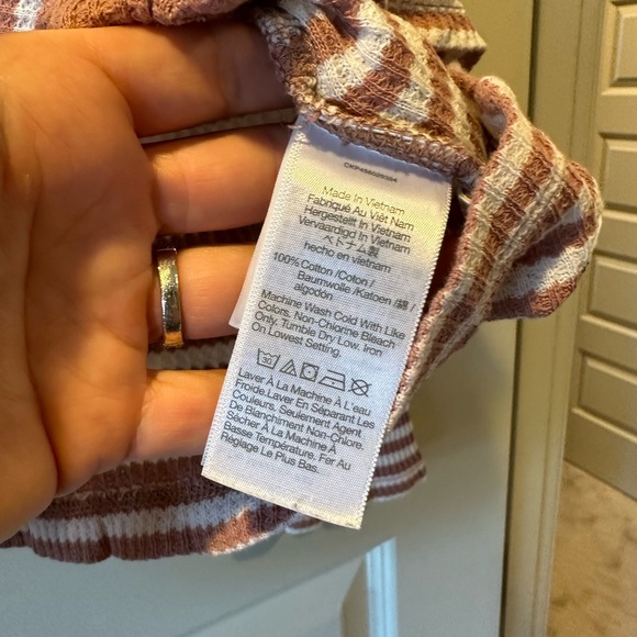 Madewell Waffle Knit Button Front Pajama Top in Lorain Stripe - Picture 10 of 10